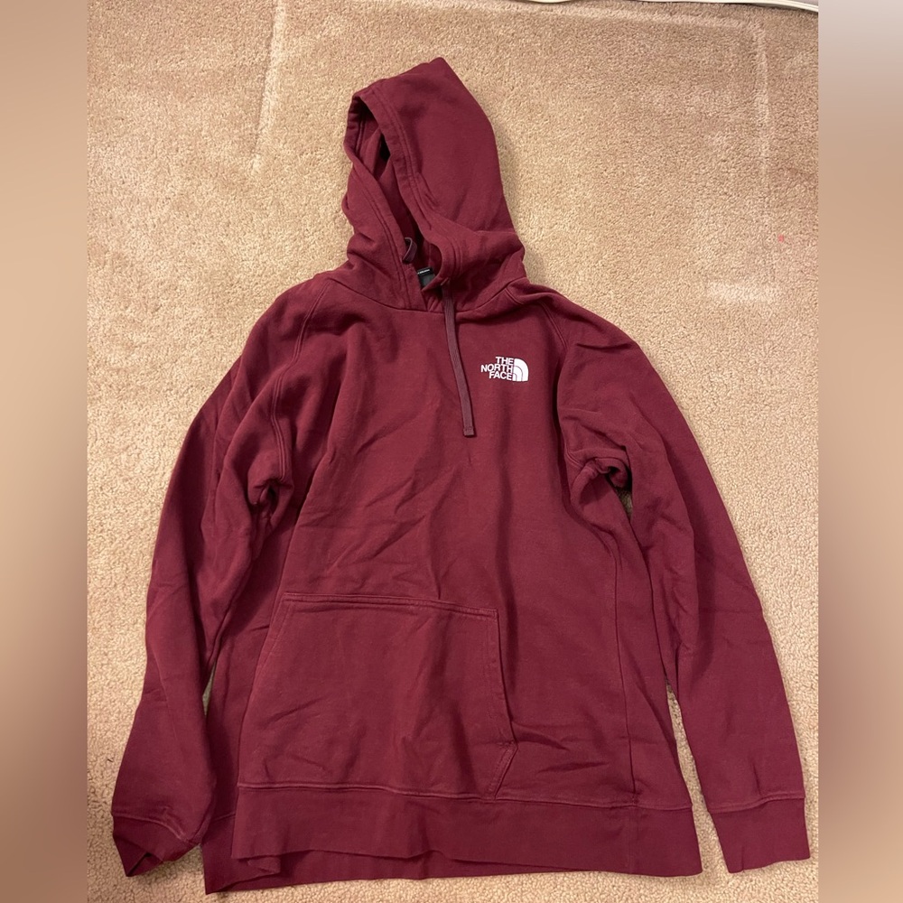 XL North Face Burgundy Hoodie
